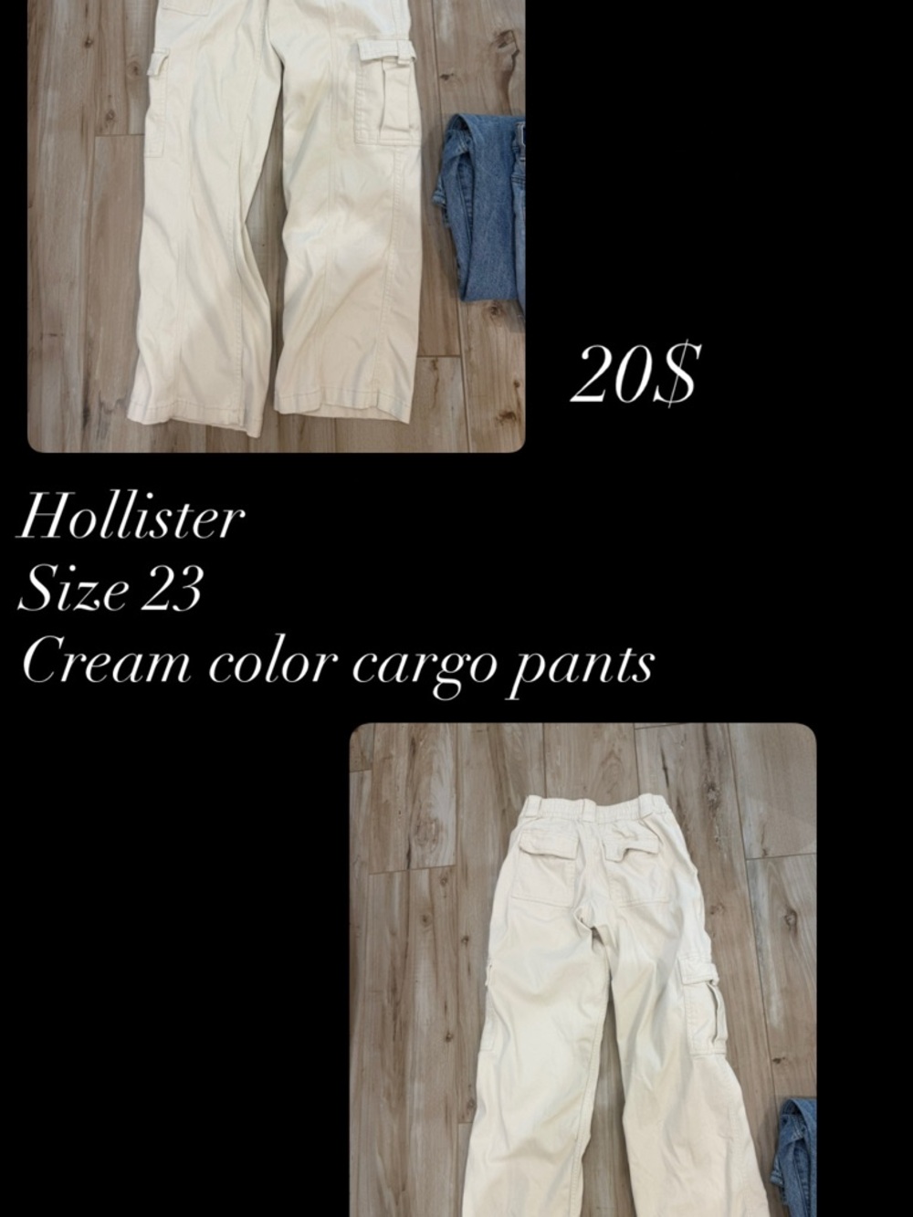 Hollister Cream Cargo Pants for Women’s
